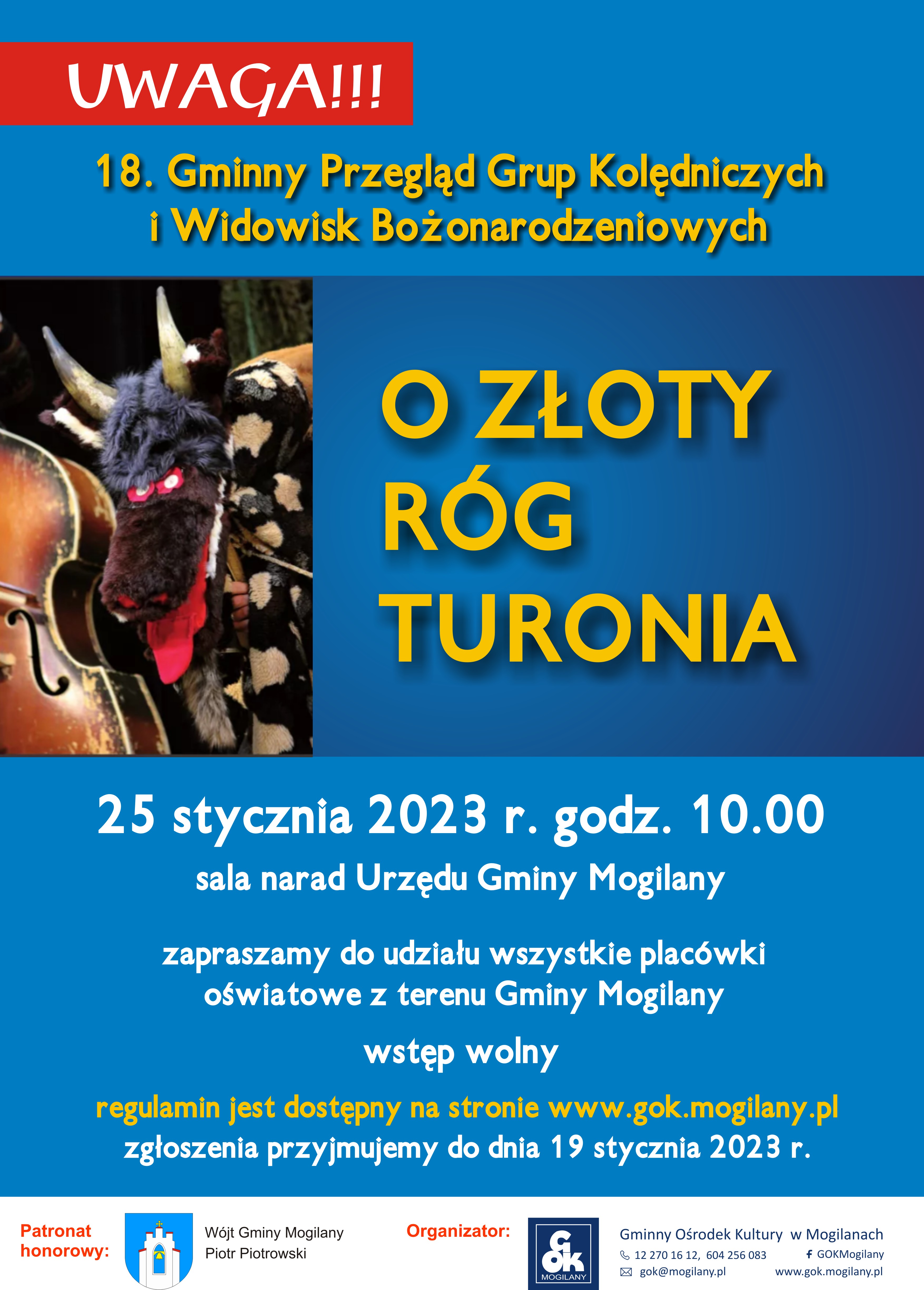 18 Gminny Przegląd Grup Kolędniczych i Widowisk Bożonarodzeniowych o &quot;Złoty Róg Turonia&quot;
