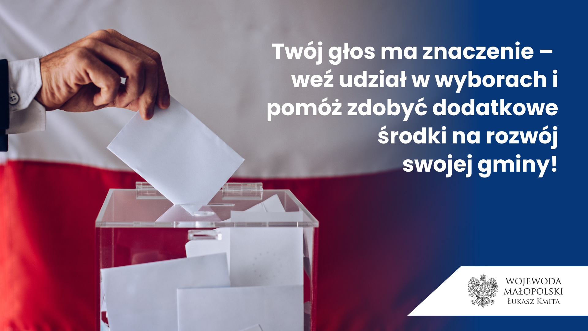 TWÓJ GŁOS MA ZNACZENIE – WEŹ UDZIAŁ W WYBORACH I POMÓŻ ZDOBYĆ DODATKOWE ŚRODKI NA ROZWÓJ SWOJEJ GMINY!