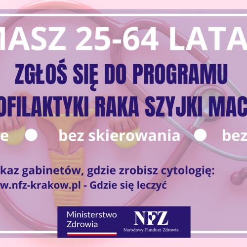 Obraz główny aktualności o tytule Informacja w zakresie bezpłatnych badań cytologicznych dla kobiet w wieku 25-64 lata 