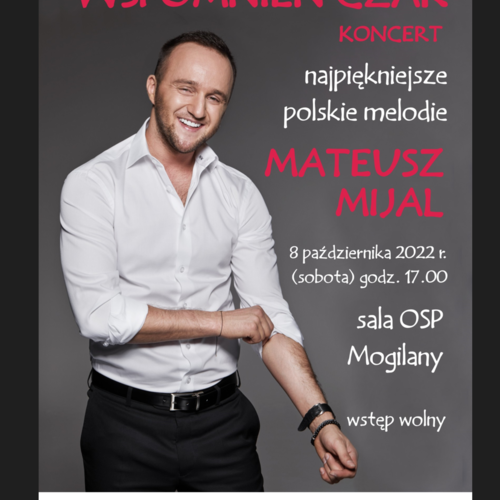 Obraz główny aktualności o tytule Zapraszamy na koncert Mateusza Mijala 