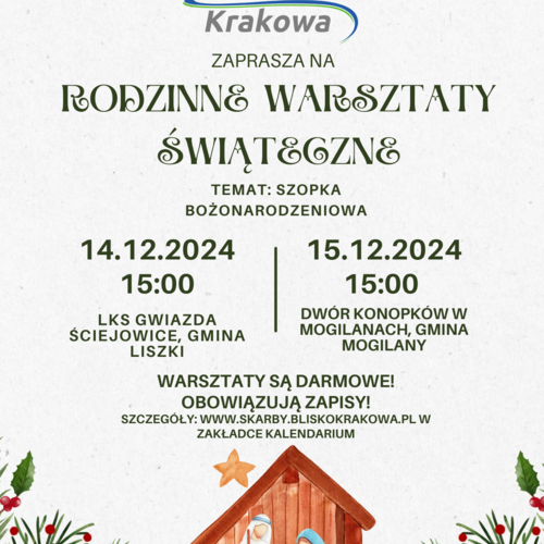 Obraz główny aktualności o tytule Rodzinne warsztaty świąteczne 