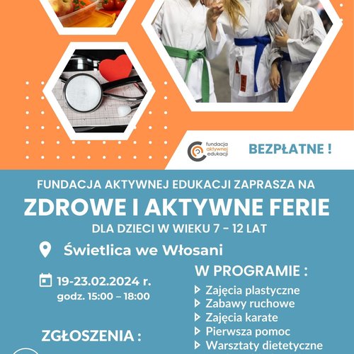 Obraz główny aktualności o tytule ZDROWE I AKTYWNE FERIE 