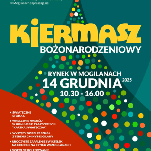 Obraz główny aktualności o tytule Zapraszamy na Kiermasz Bożonarodzeniowy w Mogilanach 