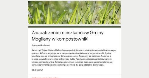 Obraz główny aktualności o tytule ZAOPATRZENIE MIESZKAŃCÓW GMINY MOGILANY W KOMPOSTOWNIK 