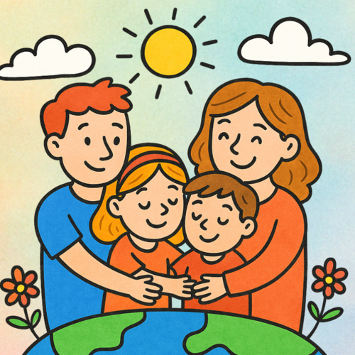 Obraz główny aktualności o tytule Konkurs Plastyczny MÓJ MAŁY ŚWIAT – MOJA RODZINA 