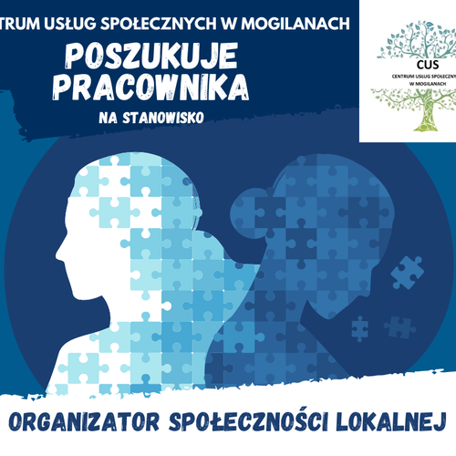 Obraz główny aktualności o tytule Centrum Usług Społecznych w Mogilanach ogłasza nabór na wolne stanowisko pracy: Organizator Społeczności Lokalnej 