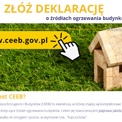 Obraz główny aktualności o tytule Obowiązek zgłoszenia źródła ogrzewania do Centralnej Ewidencji Emisyjności Budynków (CEEB) 