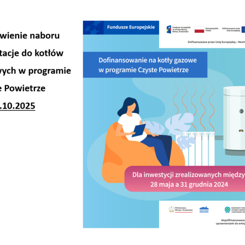 Obraz główny aktualności o tytule Nabór na kotły gazowe w programie Czyste Powietrze – możliwość składania wniosków nadal otwarta! 