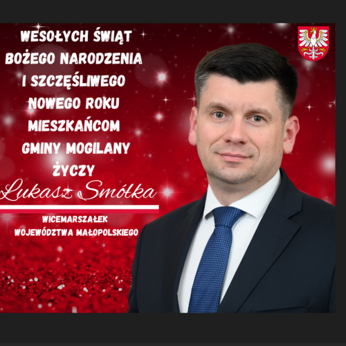 Obraz główny aktualności o tytule Życzenia świąteczne Wicemarszałka Województwa Małopolskiego Łukasza Smółki 