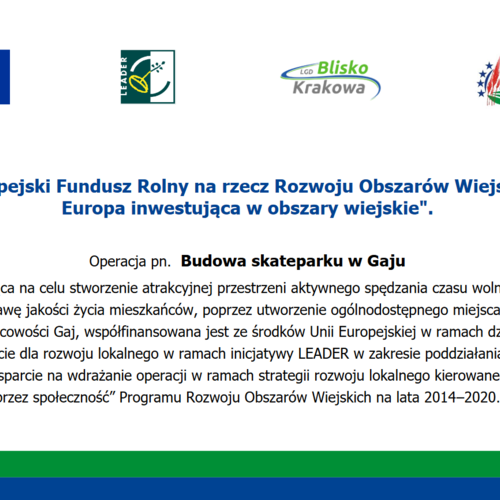 Obraz główny aktualności o tytule BUDOWA SKATEPARKU W GAJU – UMOWA PODPISANA 