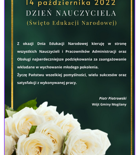 Obraz główny aktualności o tytule DZIEŃ NAUCZYCIELA 