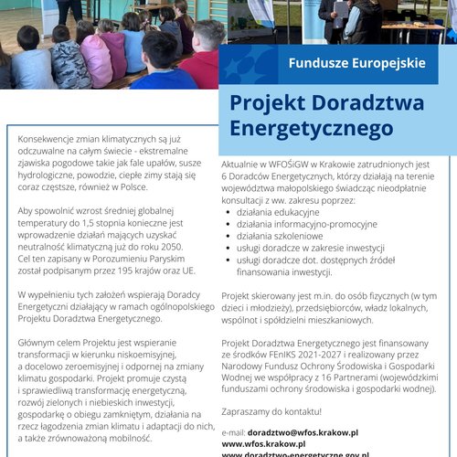 Obraz główny aktualności o tytule Projekt Doradztwa Energetycznego 