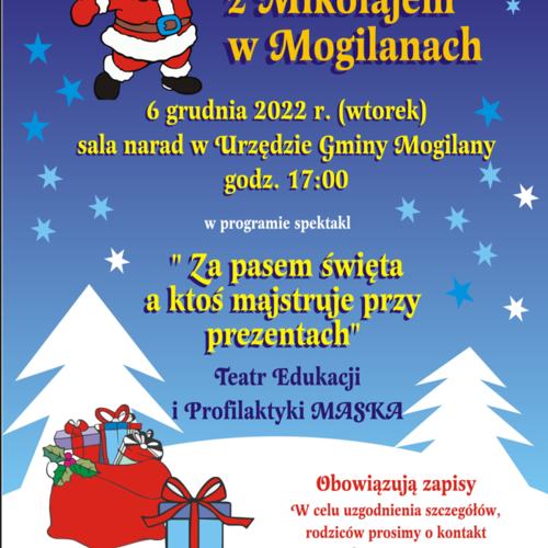 Obraz główny aktualności o tytule Spotkanie z Mikołajem w Mogilanach 